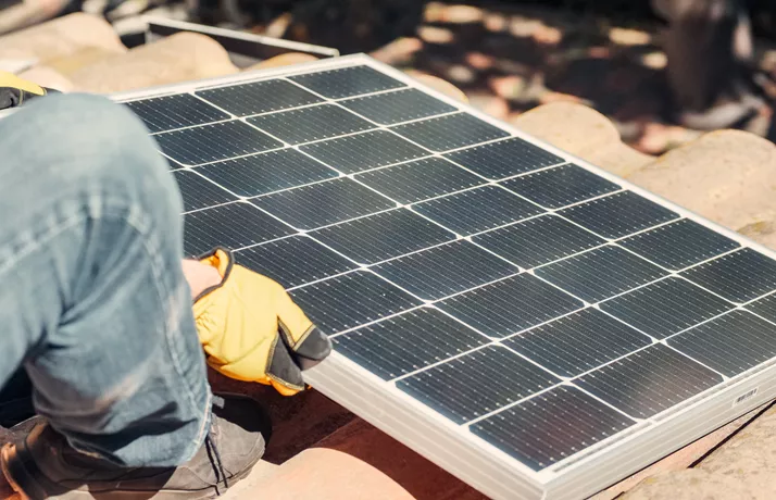 Engineer Fitting Solar Panel
