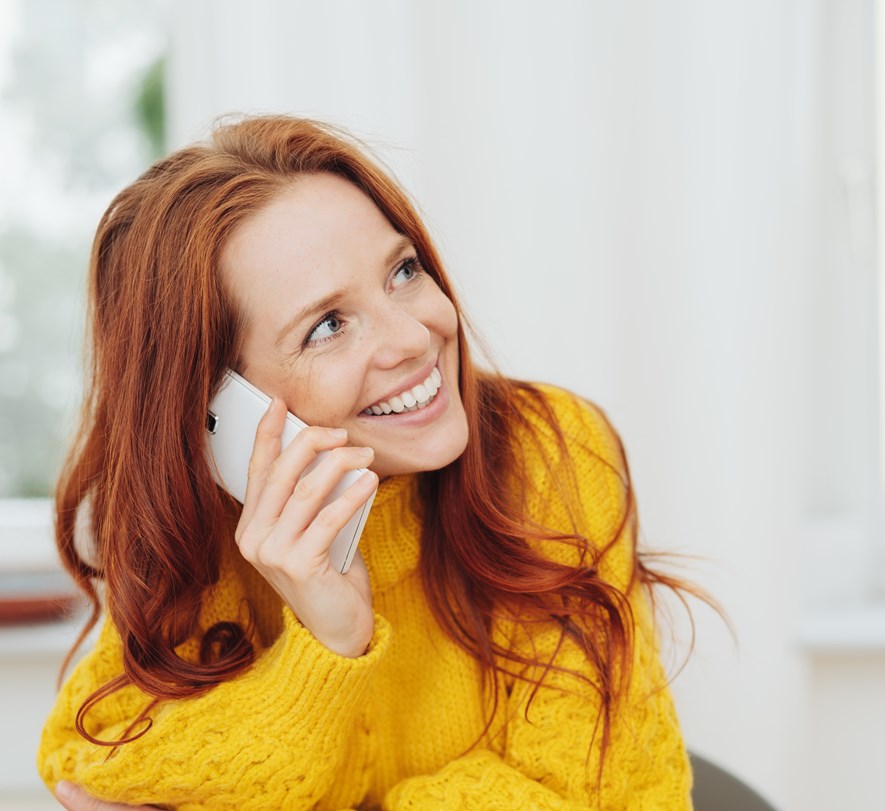 Happy Woman On Phone