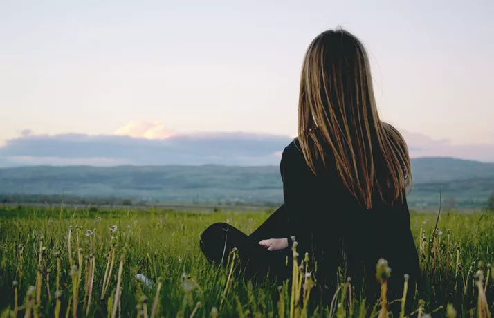 Lady Looking Over Fields