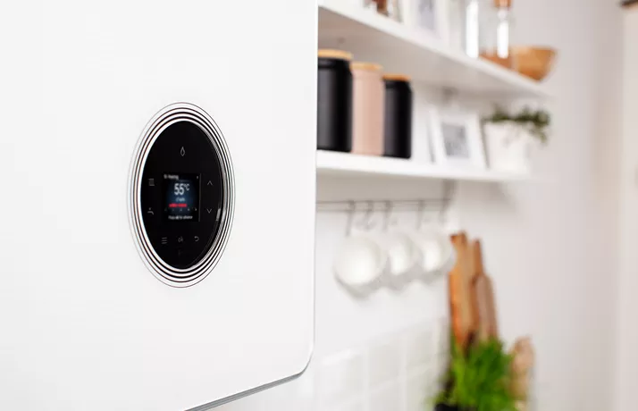 White 8000 style boiler with digital display