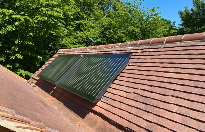 Two Solar Panels on roof