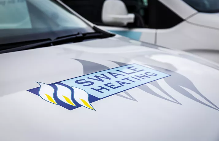 Car with Swale Heating logo on the bonnet